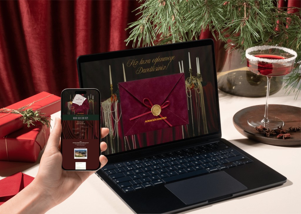 Tablet üzerinde davetiye yönetim paneli